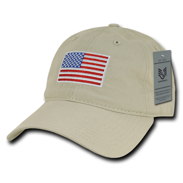 A03 - USA Flag Cap - Relaxed Fit - Cotton - Stone