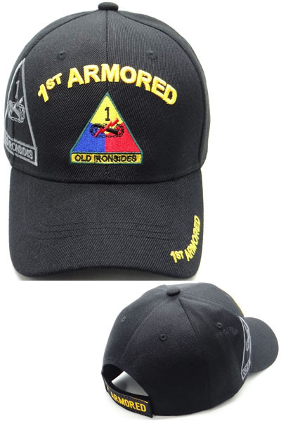 1st Armored Division Shadow Cap - Old Ironsides - Black
