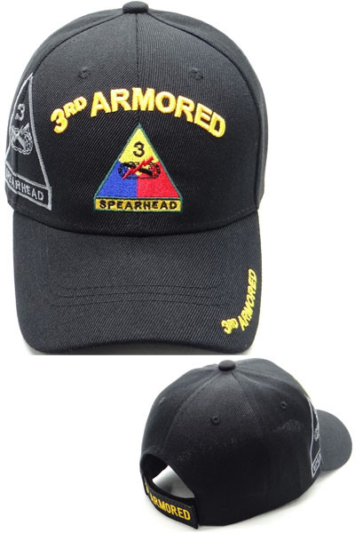 3rd Armored Division Military Caps - Spearhead - Black
