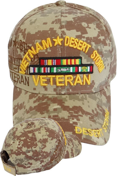 Vietnam Desert Storm Veteran Cap with Ribbons - Desert Digital Camo