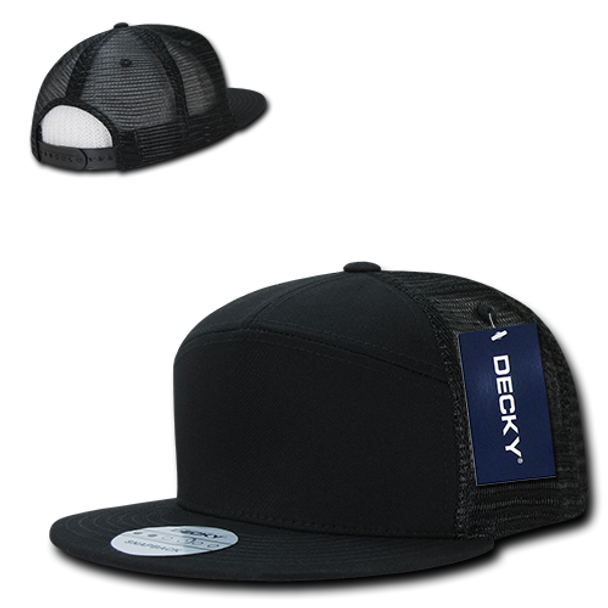 7-Panel Trucker Cap - Black