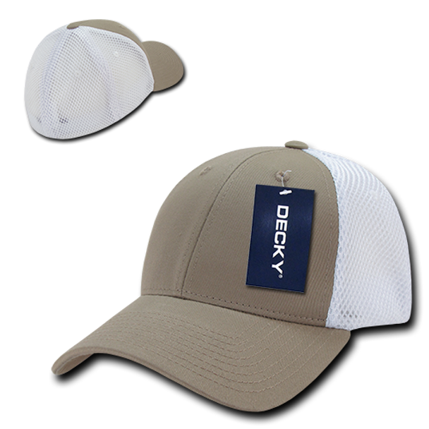 Air Mesh Flex Baseball Cap - Khaki/White