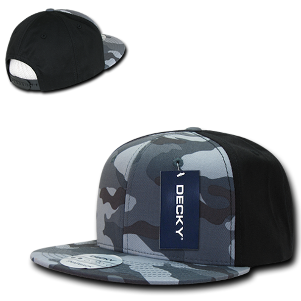 Camo Cotton Snapback Cap - Urban Camouflage/Urban Camouflage/Black
