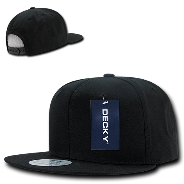 Cotton Snapback Cap - Black