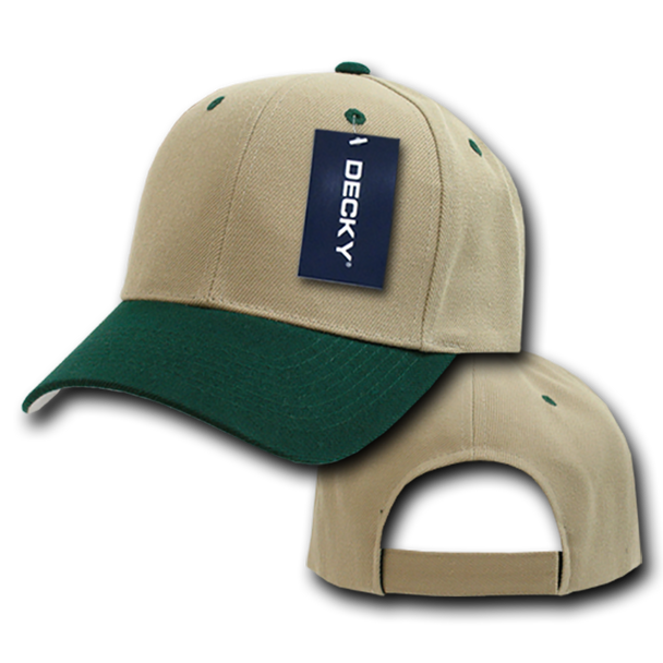 Deluxe Baseball Cap - Khaki/Hunter Green