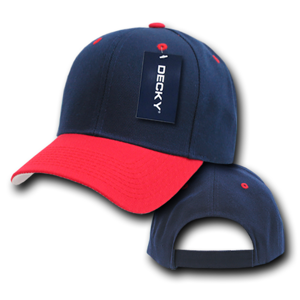 Deluxe Baseball Cap - Navy Blue/Red