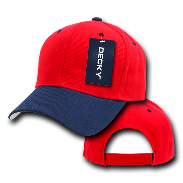 Deluxe Baseball Cap - Red/Navy Blue