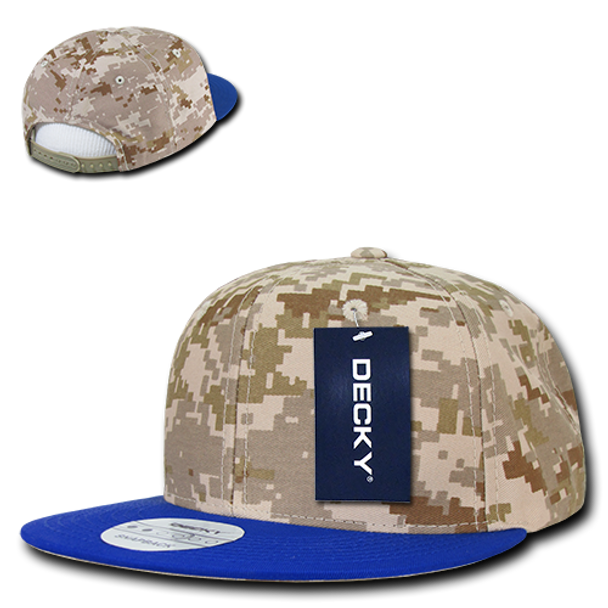 Digital Camo Snapback Cap - Royal Blue/Desert/Desert