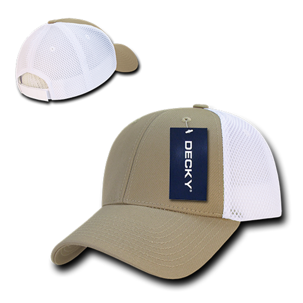 Low Crown Air Mesh Baseball Cap - Khaki/White