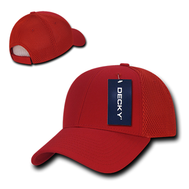 Low Crown Air Mesh Baseball Cap - Red/Red