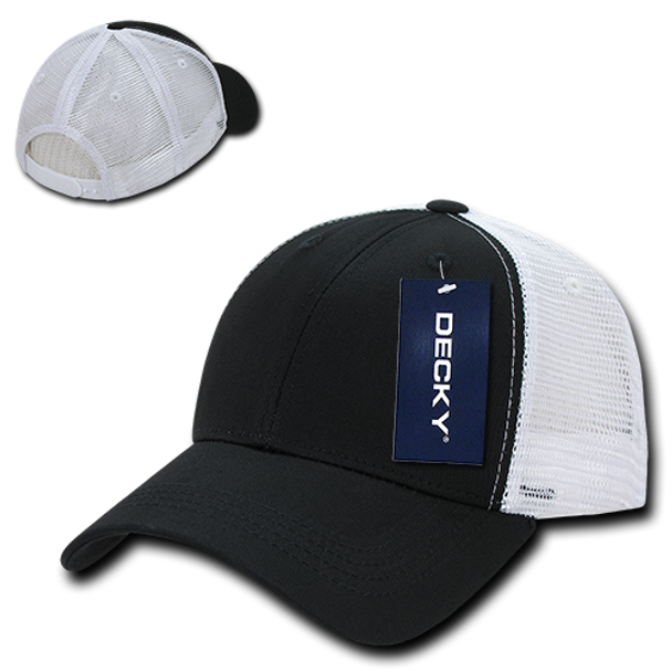 Low Crown Mesh Golf Cap - Black/White