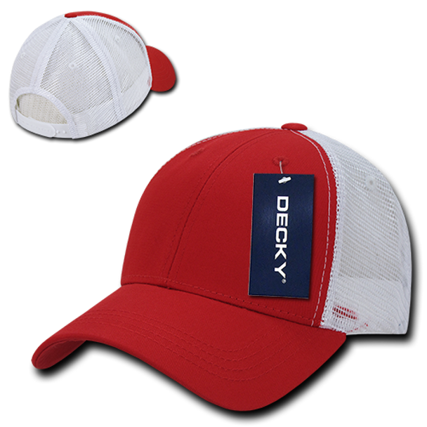 Low Crown Mesh Golf Cap - Red/White