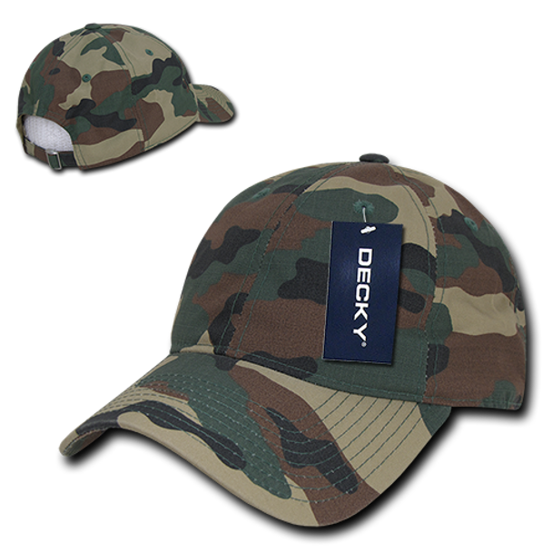 Low Crown Relaxed Ripstop Cap - Woodland Camouflage