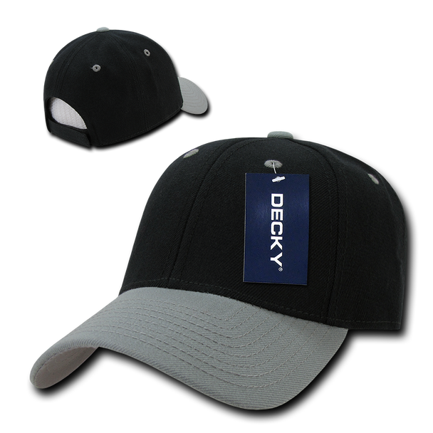 Low Structured Baseball Cap - Black/Grey