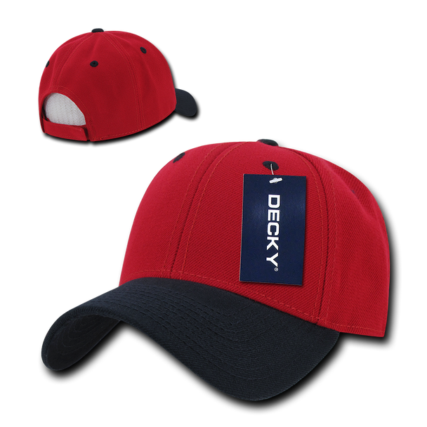 Low Structured Baseball Cap - Red/Navy Blue