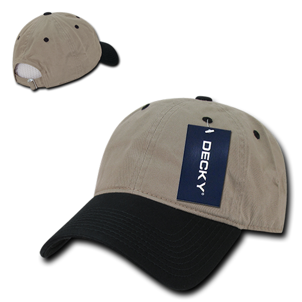 Relaxed Washed Cotton Cap - Khaki/Black