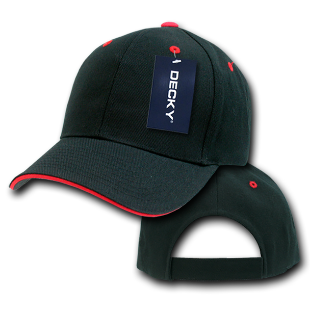 Sandwich Visor Baseball Cap - Black/Red