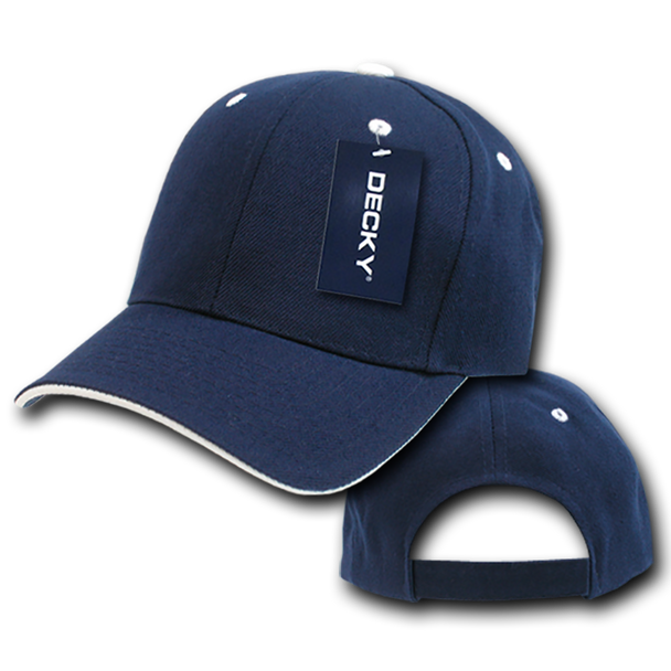 Sandwich Visor Baseball Cap - Navy Blue/White