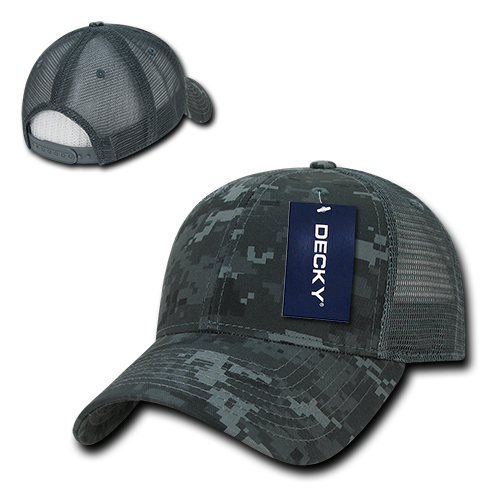 Structured Camo Trucker Cap - Navy Blue Digital Camouflage