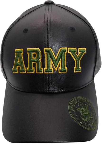 U.S. Army Cap - Faux Leather Black