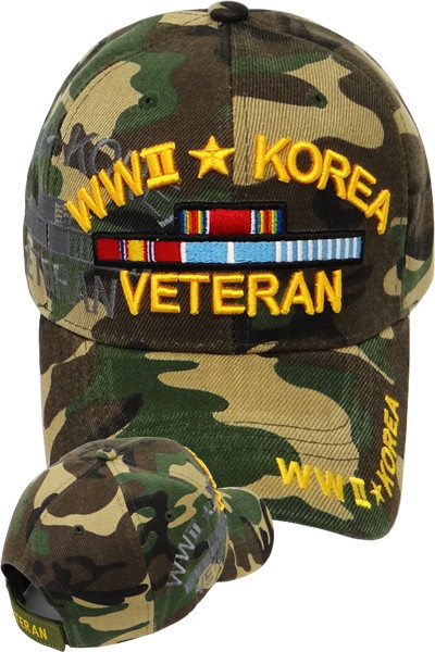 World War II Korea Veteran Cap - Woodland Camo