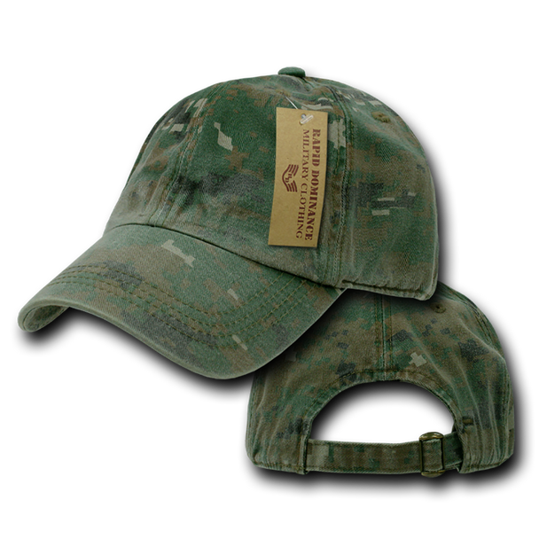 R830 - Relaxed Cotton Polo Cap - Vintage Washed - Woodland Digital Camo