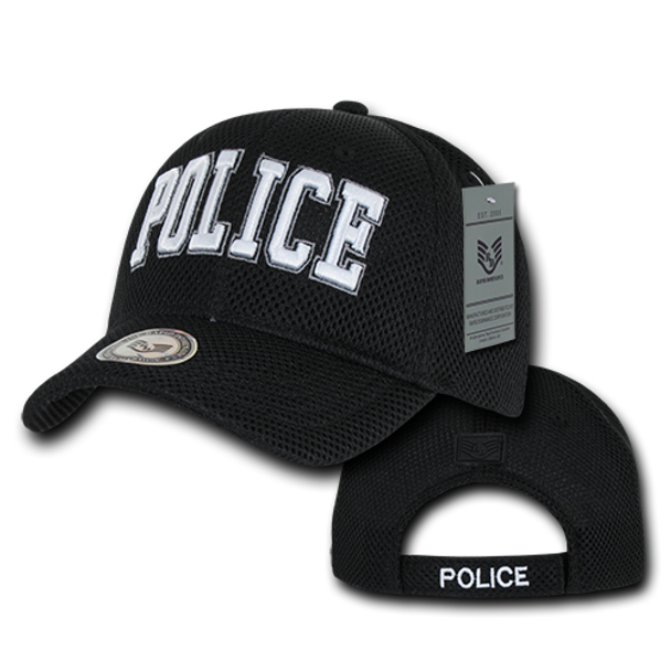 J002 - Police Department Cap Air Mesh Structured - Black