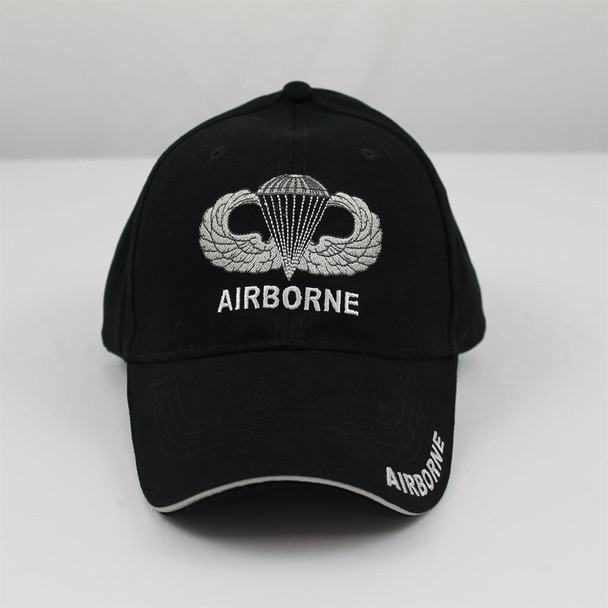 5429 - Army Airborne Jump Wings Cap Cotton - Black