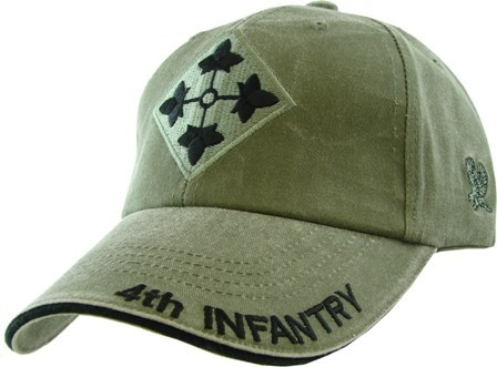 5592 - 4th Infantry Division Cap Cotton - Olive Drab