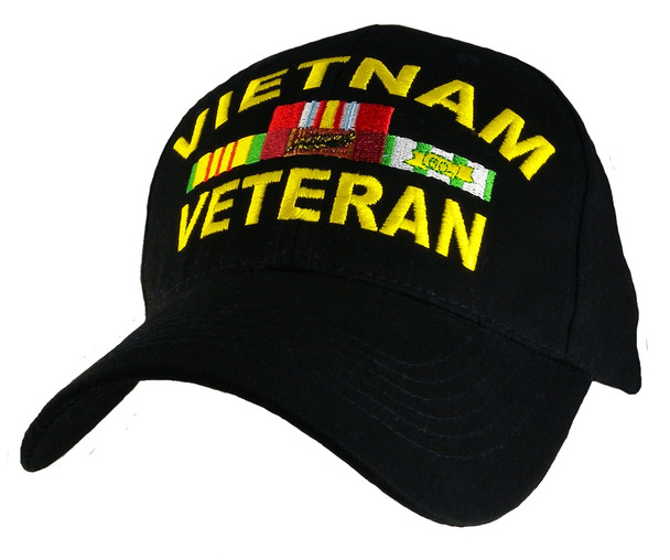 6431 - Vietnam Veteran Ribbons Cap Cotton - Black