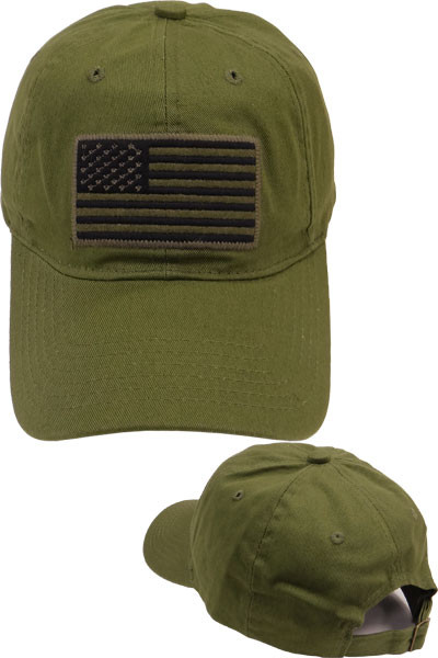USA Flag Subdued Patch Cap Cotton - Olive Drab