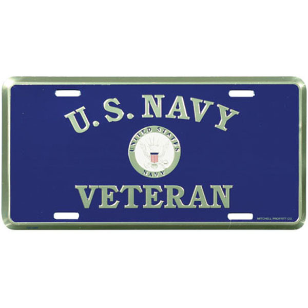 LN55 - U.S. Navy Veteran License Plate - Made in USA