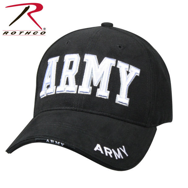 Rothco Deluxe Army Cap Embroidered Insignia Low Profile (Item #9385) - Black