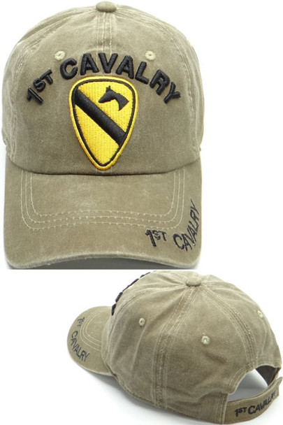 1st Cavalry Division Cap - Washed Cotton - Khaki