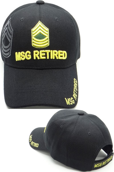 Master Sergeant Retired Cap E8 Rank - Black