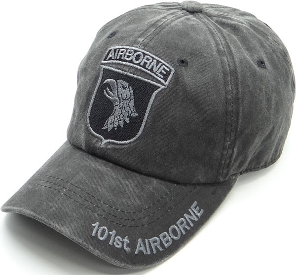101st Airborne Cap - Cotton Washed Black