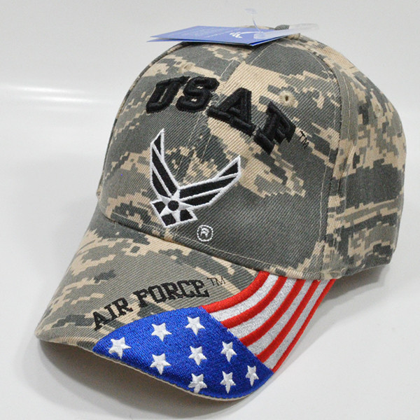 U.S. Air Force Cap - USA Flag Bill - ABU Camo