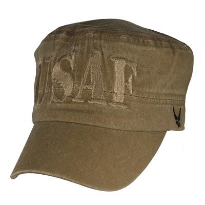 6658 - USAF Patrol Cap - Flat Top Vintage - Cotton - Washed Coyote Brown