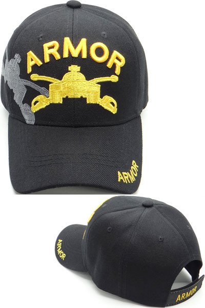 U.S. Army Armor Cap Insignia Shadow - Black - U.S. MILITARY HATS