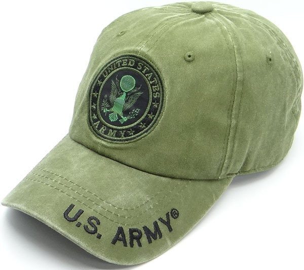 U.S. Army Cap Subdued Seal - Cotton Washed Olive