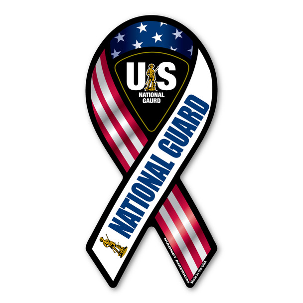 National Guard Red, White & Blue 2-in-1 Mini Ribbon Magnet