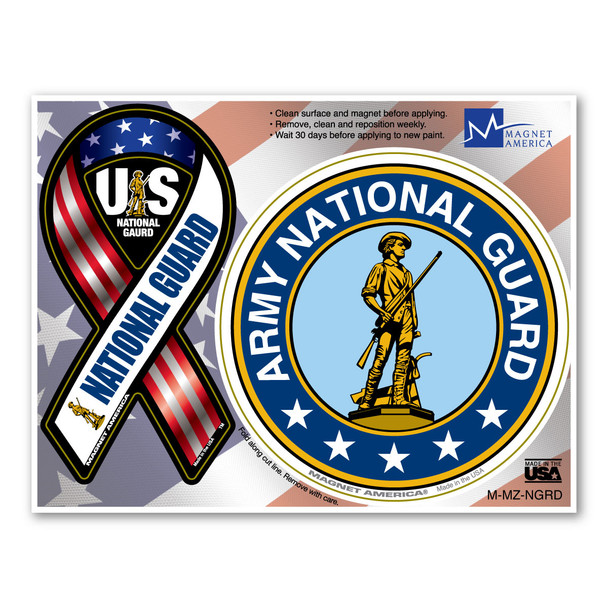 National Guard Mini Ribbon / Circle Combo Magnet