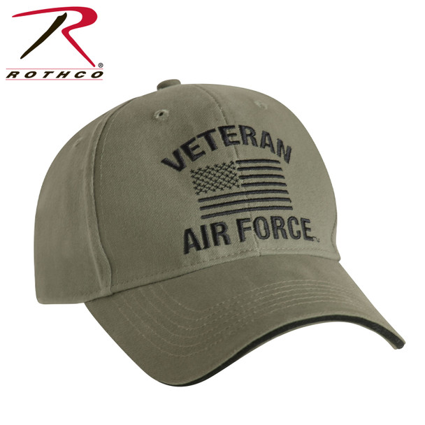 Rothco 3511 U.S. Air Force Veteran Cap Low Profile Cotton Olive Drab