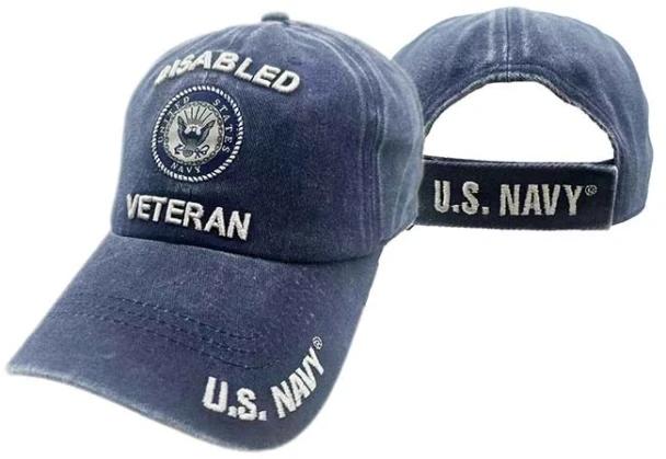 U.S. Navy Disabled Veteran Cap - Washed Navy Blue