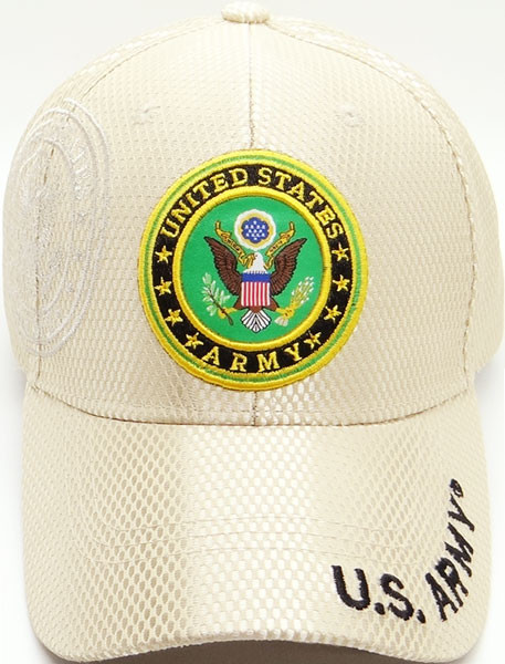 U.S. Army Cap Emblem Shadow - Mesh - Beige