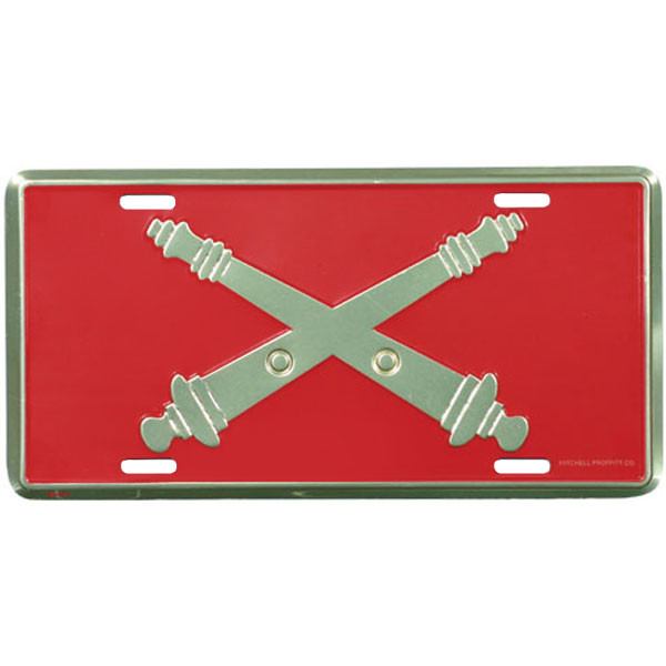 LA32 - US Army Field Artillery Crossed Cannons License Plate