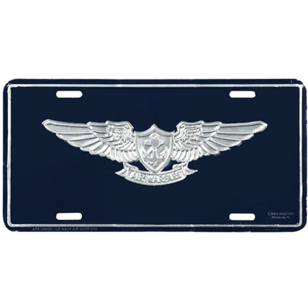 限定品　アメリカ海兵隊　記念プレート　USMC 真鍮　沖縄　日本　希少　レア LN04 - USN Air Warfare Aviation Specialist Insignia License Plate