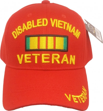 Disabled Vietnam Veteran Cap - Red