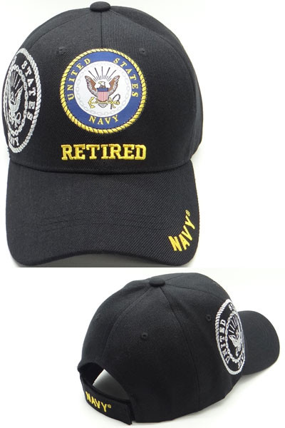 U.S. Navy Retired Cap Emblem Shadow - Black