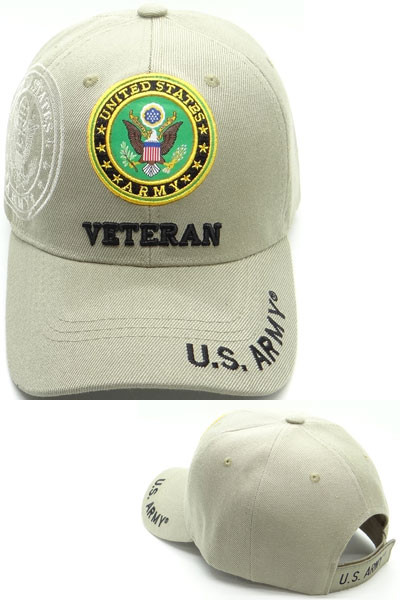 U.S. Army Veteran Cap - Emblem Shadow - Khaki